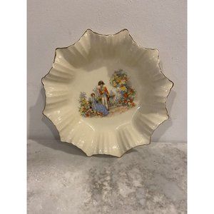 Vintage J&G Meakin Fluted Dish 5 1/2” Courting Scene Officer